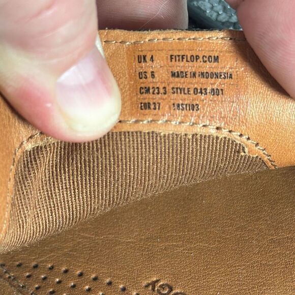 Fitflop Serene Black/Grey Python Print Leather Mules Sz 6 - Picture 6 of 7